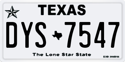 TX license plate DYS7547
