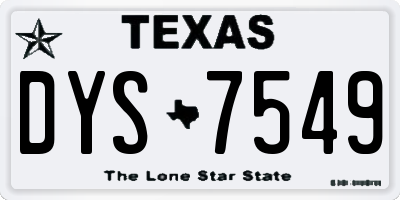 TX license plate DYS7549