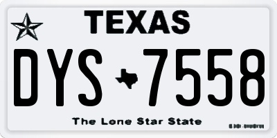TX license plate DYS7558