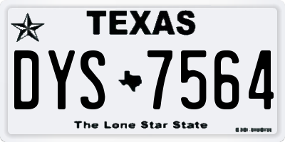 TX license plate DYS7564