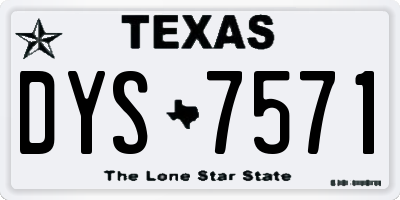 TX license plate DYS7571
