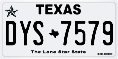 TX license plate DYS7579