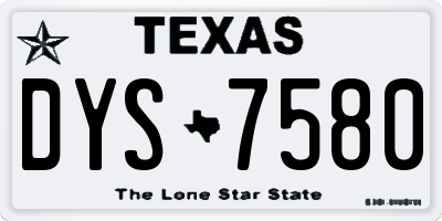 TX license plate DYS7580