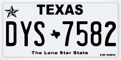 TX license plate DYS7582