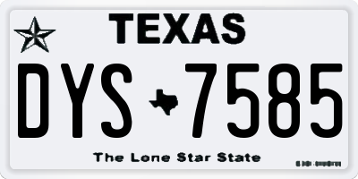 TX license plate DYS7585