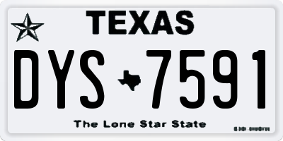 TX license plate DYS7591