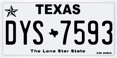 TX license plate DYS7593