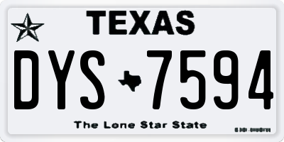 TX license plate DYS7594