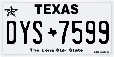 TX license plate DYS7599