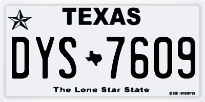 TX license plate DYS7609