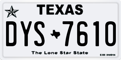 TX license plate DYS7610
