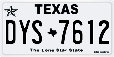 TX license plate DYS7612