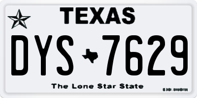 TX license plate DYS7629