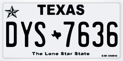 TX license plate DYS7636