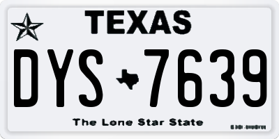 TX license plate DYS7639