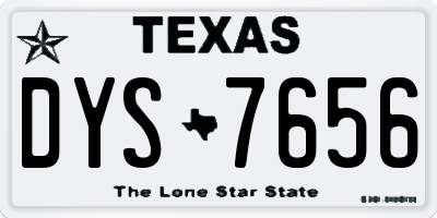 TX license plate DYS7656