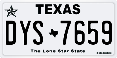 TX license plate DYS7659