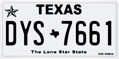 TX license plate DYS7661