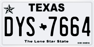 TX license plate DYS7664