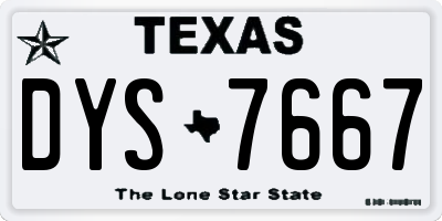 TX license plate DYS7667