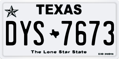 TX license plate DYS7673