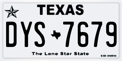 TX license plate DYS7679