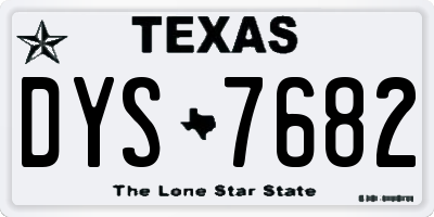 TX license plate DYS7682