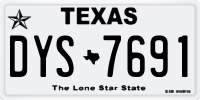 TX license plate DYS7691