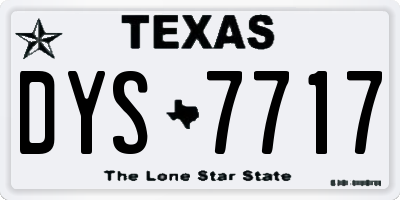 TX license plate DYS7717