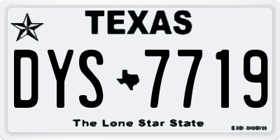 TX license plate DYS7719
