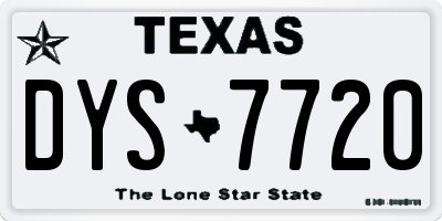 TX license plate DYS7720