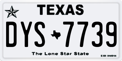 TX license plate DYS7739