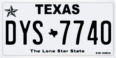 TX license plate DYS7740