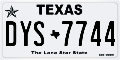 TX license plate DYS7744