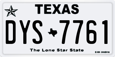 TX license plate DYS7761