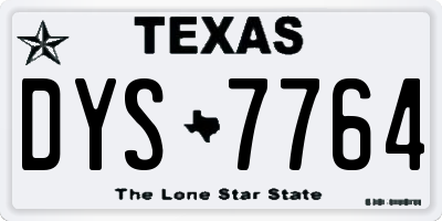 TX license plate DYS7764