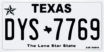 TX license plate DYS7769