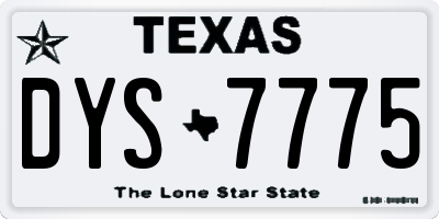 TX license plate DYS7775