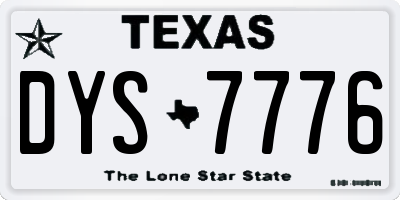 TX license plate DYS7776