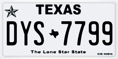 TX license plate DYS7799