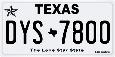 TX license plate DYS7800