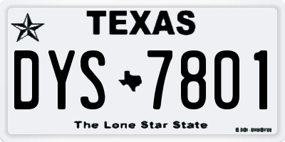 TX license plate DYS7801