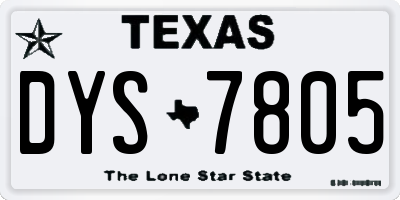 TX license plate DYS7805