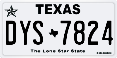 TX license plate DYS7824