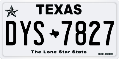 TX license plate DYS7827