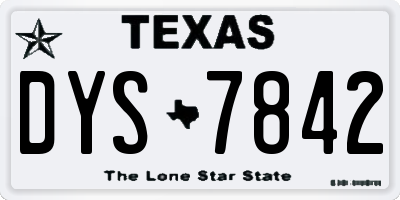 TX license plate DYS7842