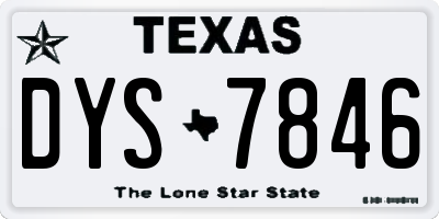 TX license plate DYS7846