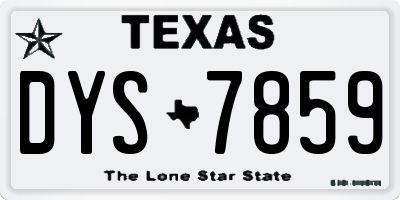 TX license plate DYS7859