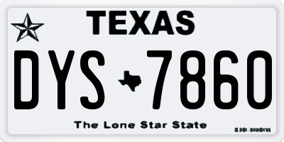 TX license plate DYS7860