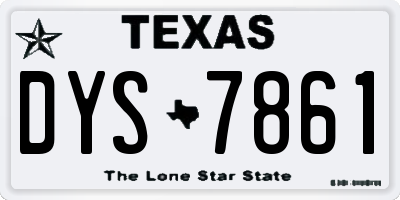 TX license plate DYS7861